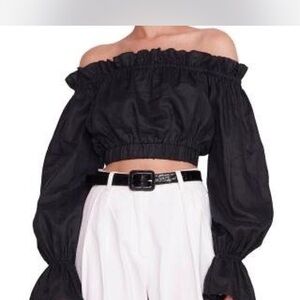 STAUD Black Off-Shoulder Blouse